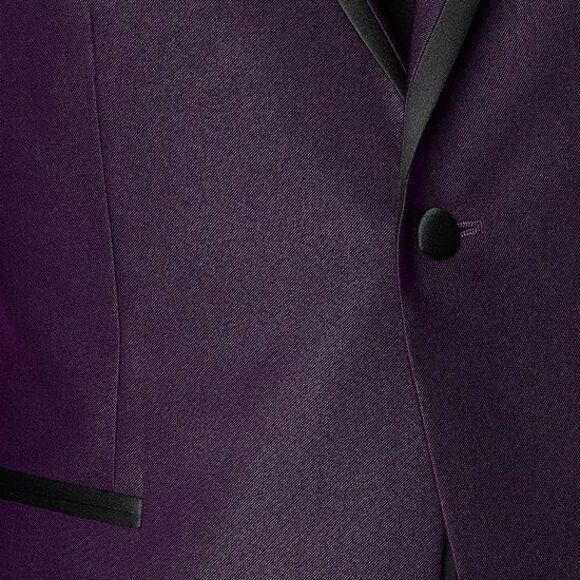 jf j.ferrar Deep Purple Blazer with Black Trim - Picture 2 of 5